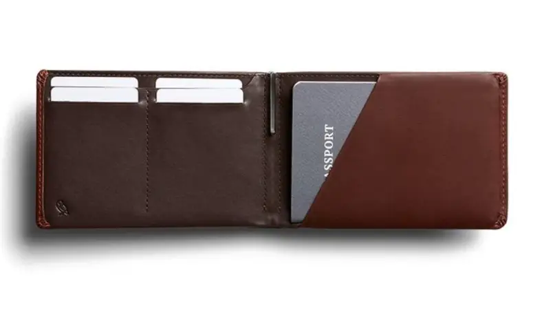side view of a brown unfolded Bellroy Travel