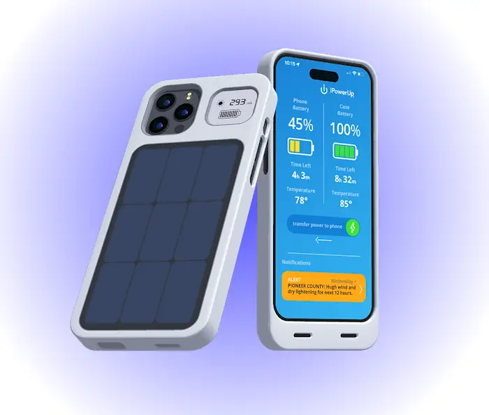 white solar phone case