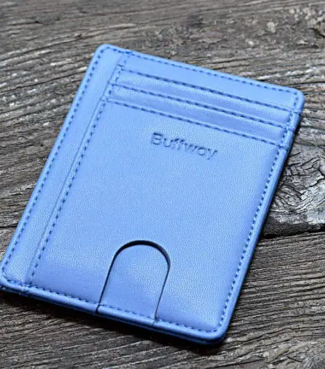 blue buffway slim wallet