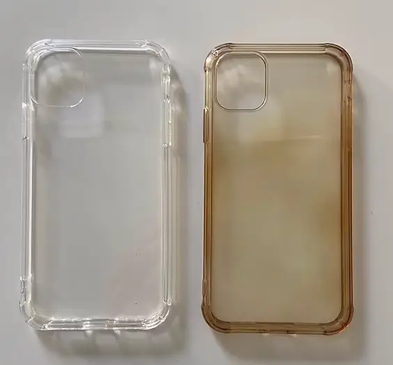 from clear to yellow phone case