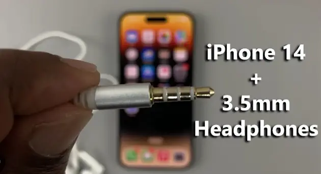 iPhone 14 and headphones